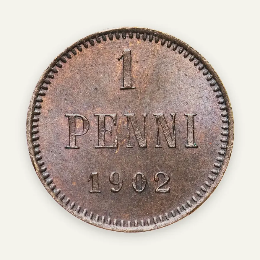 1 пенни 1902 года для Финляндии, реверс