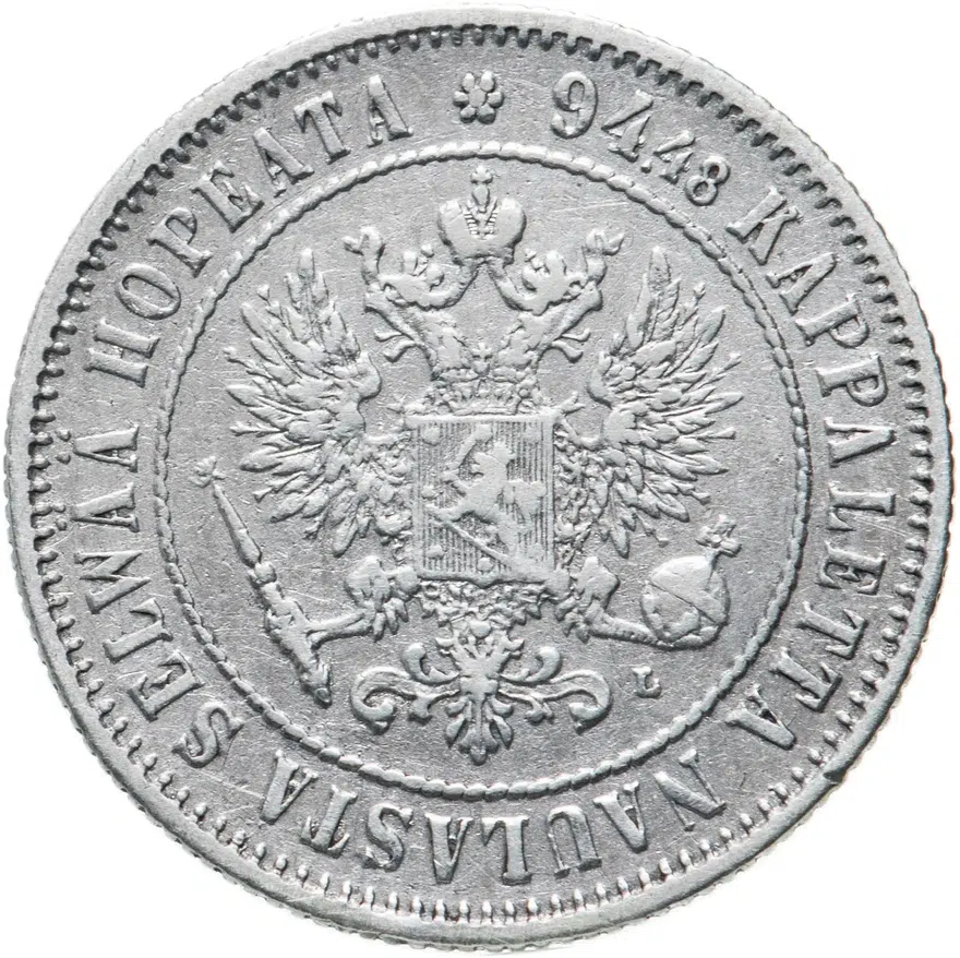 Финляндия 1 марка 1892, реверс