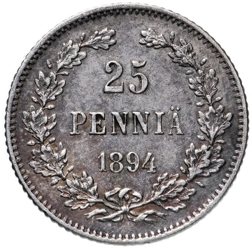25 пенни (pennia) 1894 L