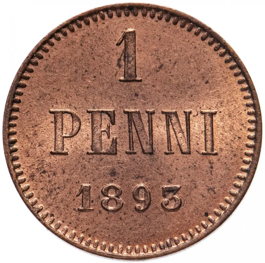 1 пенни 1893, монета для Финляндии