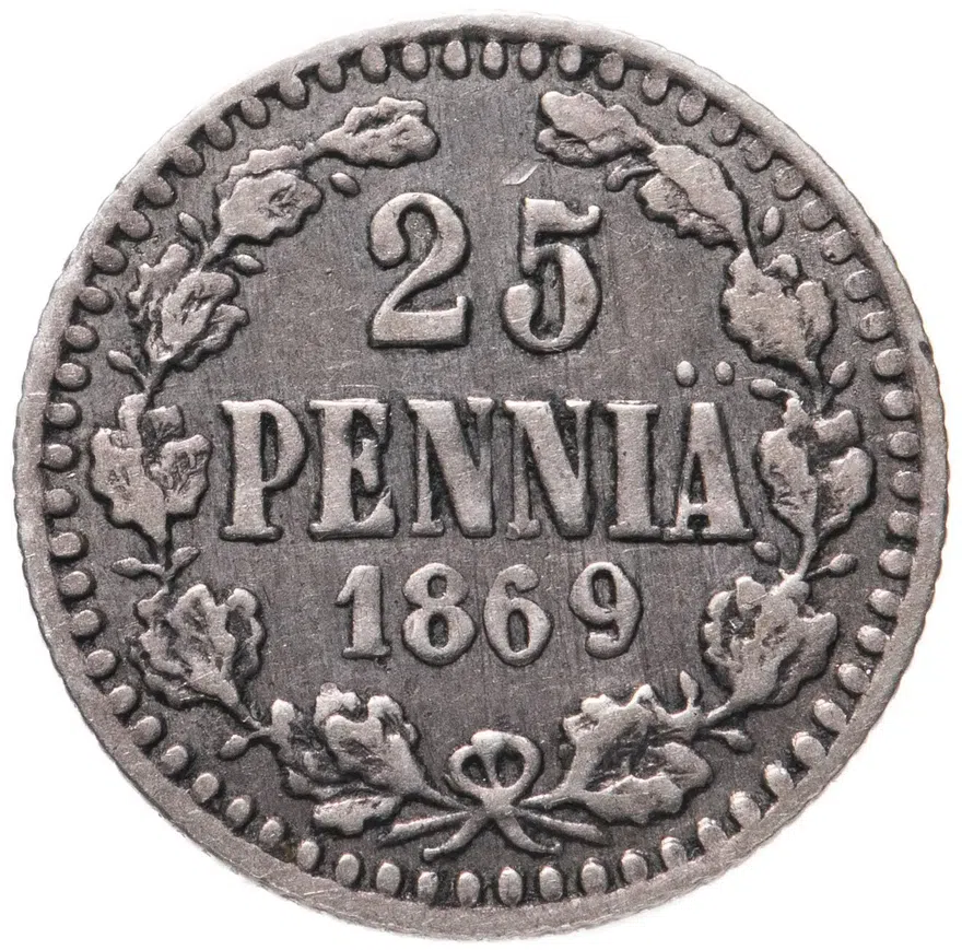25 пенни (pennia) 1869 S