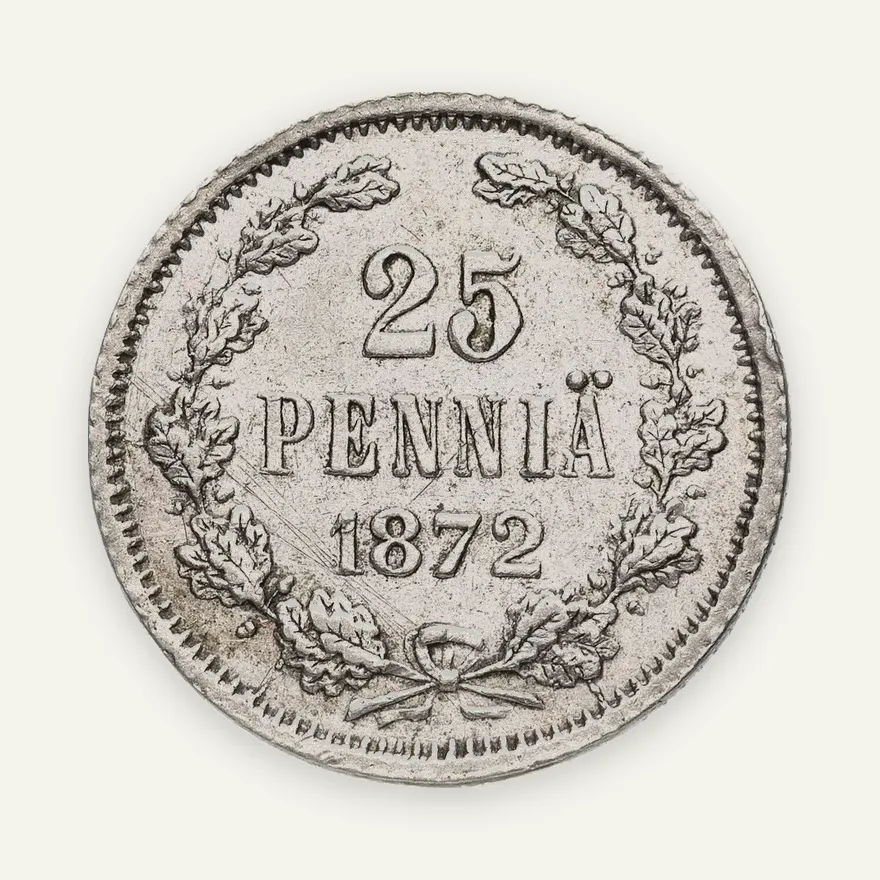 25 пенни 1872 года S, реверс
