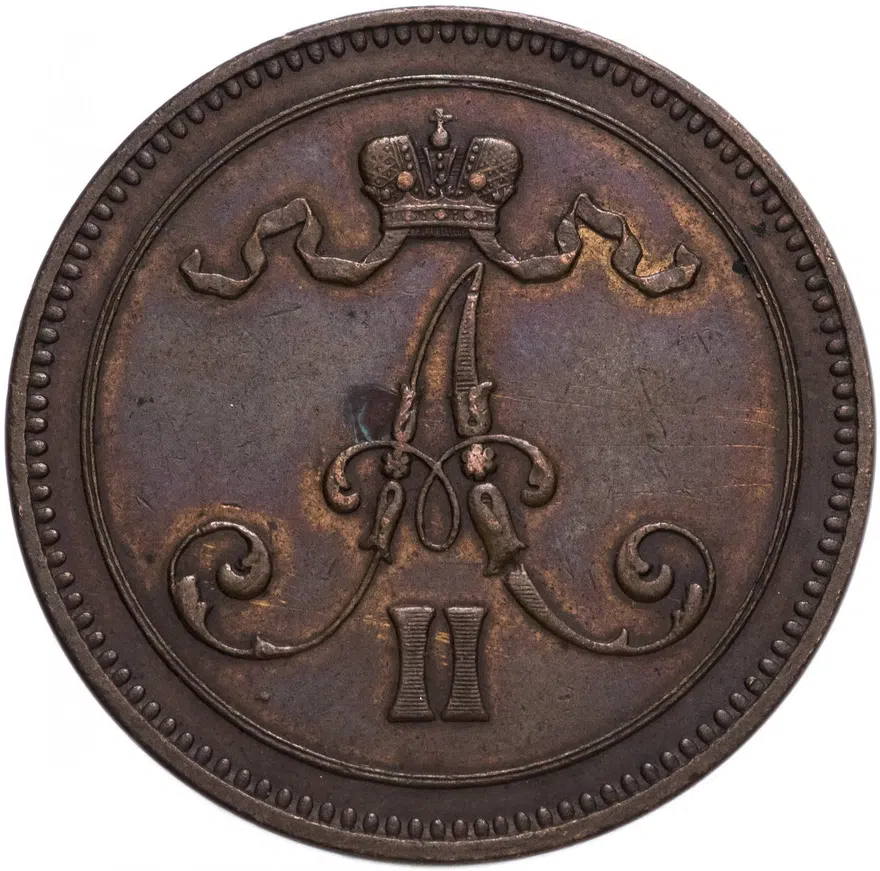 10 пенни (pennia) 1865, реверс