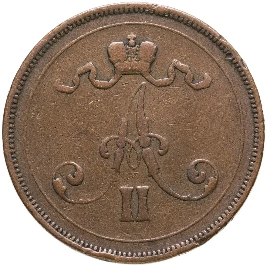 10 пенни (pennia) 1876, реверс