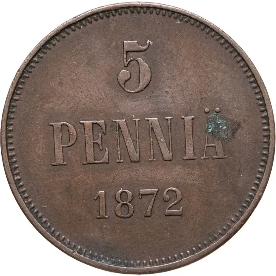 5 пенни (pennia) 1872, аверс