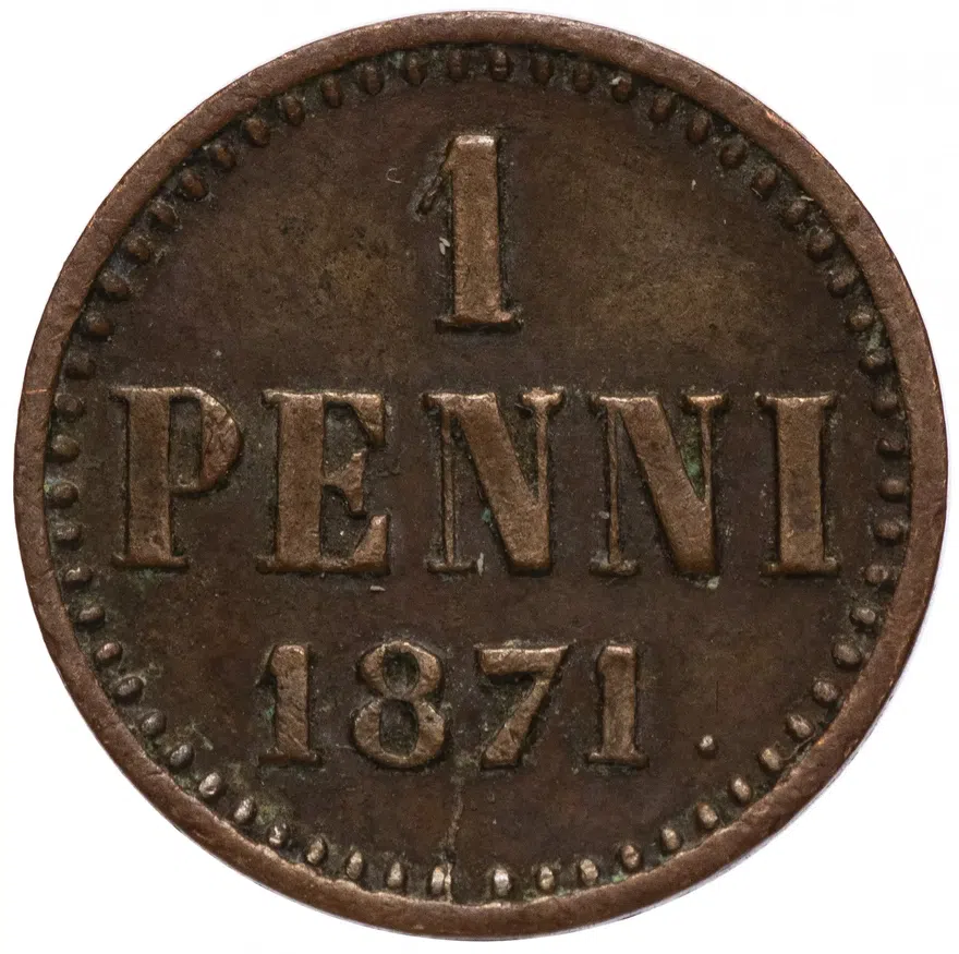 1 пенни (penny) 1871, аверс