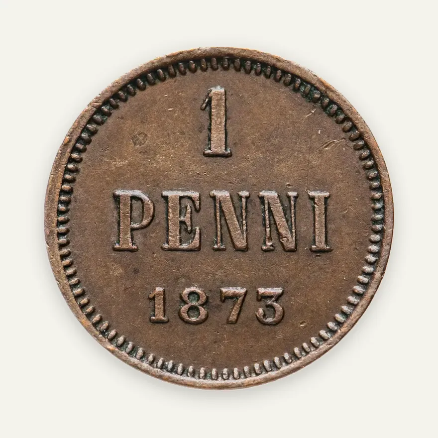 1 пенни 1873, монета для Финляндии